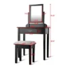 Costway Makeup Desk Vanity Dressing Table Square Stool 1 Large Black -Costway GUEST fa480f17 8fc4 4830 ad4f be5264af5cd9
