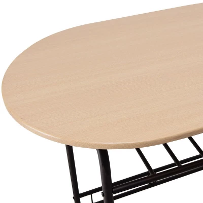 Costway 3 Piece Dining Set Compact 2 Chairs And Table Set With Shelf Storage 11 Costway 3 Piece Dining Set Compact 2 Chairs And Table Set With Shelf Storage - Image 9