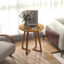 Costway 24'' Round Side Table Solid Rubber Wood End Table Beside Sofa&Bed For Small Space 13 Costway 24'' Round Side Table Solid Rubber Wood End Table Beside Sofa&Bed For Small Space -Costway GUEST fa6c5973 a8d3 4697 b86c b99a4edcf1fc