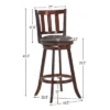 Costway Set Of 4 29.5'' Swivel Bar Stool Leather Padded Dining Kitchen Pub Bistro Chair Low Back