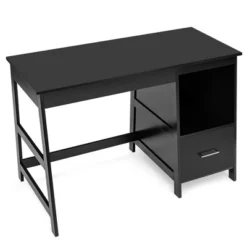 Costway 47.5'' Computer Desk Trestle Desk Writing Study Workstation W/ 2 Drawers -Costway GUEST fac248ed 1e67 4011 b23d 8436acbb7646