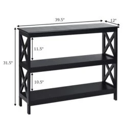 Costway 3-Tier Console Table X-Design Bookshelf Sofa Side Accent Table W/Shelf EspressoBlack -Costway GUEST facf018b 9bb6 438a aa7a 29e03fccf6d8