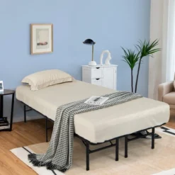 Costway Folding Metal Platform Bed Frame 13 Inch Mattress Foundation 660 LBS