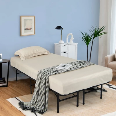 Costway Folding Metal Platform Bed Frame 13 Inch Mattress Foundation 660 LBS 3 Costway Folding Metal Platform Bed Frame 13 Inch Mattress Foundation 660 LBS