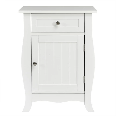 Costway 2PCS Accent End Table With Drawer Storage Cabinet Nightstand White 10 Costway 2PCS Accent End Table With Drawer Storage Cabinet Nightstand White - Image 8