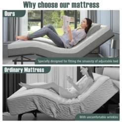 Costway 8 Inch Twin XL Bed Mattress Gel Memory Foam Convoluted Foam For Adjustable Bed -Costway GUEST fbcba828 9083 40a9 ab3b 0a22a4bc1af6