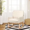 Costway Mid Century Rocking Chair Upholstered Armchair W/ Lumbar Support BeigeGray -Costway GUEST fbf239f1 4037 4937 878d 737d945d869f
