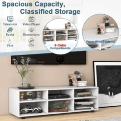 Costway TV Stand TV Console Cabinet 6-Cubby Media Console Entertainment Center With Adjustable Shelves -Costway GUEST fc6e850c 32ef 481c 89dd 70b39bff0bf6