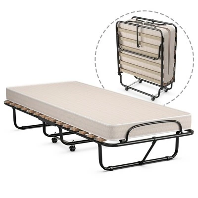 Costway Folding Rollaway Bed Extra Guest W/ Memory Foam Mattress 13 Costway Folding Rollaway Bed Extra Guest W/ Memory Foam Mattress - Image 11