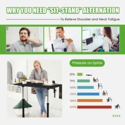 Costway Height Adjustable Computer Desk Sit To Stand Rolling Notebook Table Black -Costway GUEST fcabb0bd 6e06 4de8 9010 d3087fabe278