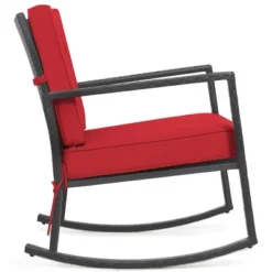 Costway Patio Rattan Rocker Chair Outdoor Glider Wicker Rocking Chair Cushion Lawn Red 11 Costway Patio Rattan Rocker Chair Outdoor Glider Wicker Rocking Chair Cushion Lawn Red -Costway GUEST fcbd3fc4 5d78 4f04 8311 f0fa2b933a7a