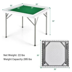 Costway 35'' 4-Player Mahjong Card Game Portable Folding Table W/Cup & Coin Holder -Costway GUEST fcbeba9b 8989 4966 8371 e594bae350d8