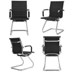 Costway Set Of 4 Office Chairs Waiting Room Chairs For Reception Conference Area -Costway GUEST fcd8493b 04ea 4276 8a6b e728d0409726