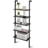 Costway 5-Tier Ladder Shelf Wood Wall Mounted Bookshelf W/Metal Frame Display Shelf -Costway GUEST fd4eb624 b996 4198 8c0b f5a78aecd308