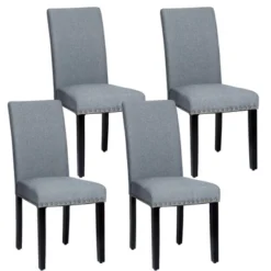 Costway Set Of 4 Fabric Dining Chairs W/Nailhead Trim -Costway GUEST fd7734c9 26f4 4cc9 a3bf 15ba62d59571