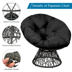 Costway Rattan Papasan Chair Ergonomic Chair 360-degree Swivel Soft Cushion Garden Red BlackGreen 21 Costway Rattan Papasan Chair Ergonomic Chair 360-degree Swivel Soft Cushion Garden Red BlackGreen -Costway GUEST fd951f9f a97b 4edc 94dd 3d846bfd6f9d