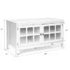 50''TV Stand Modern Wood Storage Console Entertainment Center W/ 2 Doors White
