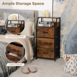 Costway 3 Drawer Dresser W/ Wood Top Sturdy Steel Frame Storage Organizer Dresser -Costway GUEST fe0d0fee 6d1d 47ba 8666 4f5d2e197f5b