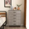 Costway Modern 5 Drawer Chest Storage Dresser Cabinet With Metal Handles Grey Oak 1 Costway Modern 5 Drawer Chest Storage Dresser Cabinet With Metal Handles Grey Oak -Costway GUEST fe1557ba 1e3f 4e84 b239 e405c7d37767