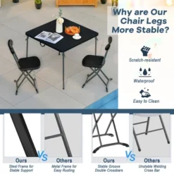 Costway 2-Pack Folding Chair With Metal Curved Feet Wide Seat & Ergonomic Backrest Black/White -Costway GUEST fe6ff83e 9305 4a20 b80b 1a6fafdcbf0a