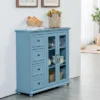Costway Buffet Sideboard Table Kitchen Storage Cabinet W/ Drawers & Doors WhiteBlueGreen 2 Costway Buffet Sideboard Table Kitchen Storage Cabinet W/ Drawers & Doors WhiteBlueGreen -Costway GUEST fe775f98 9011 4457 9bcb 77745f060276