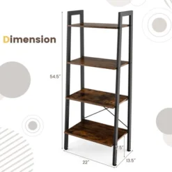 Costway 4-Tier Wood Ladder Shelf Ladder Bookcase Bookshelf Display Rack 14 Costway 4-Tier Wood Ladder Shelf Ladder Bookcase Bookshelf Display Rack -Costway GUEST fea002a7 f50b 4d9e abe0 e5af47795c55