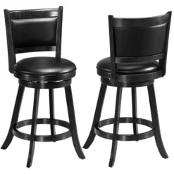 Costway 2PCS 24'' Swivel Counter Stool Dining Chair Upholstered Seat Black 19 Costway 2PCS 24'' Swivel Counter Stool Dining Chair Upholstered Seat Black -Costway GUEST ff0db925 f2f7 484d a3e2 306633005978