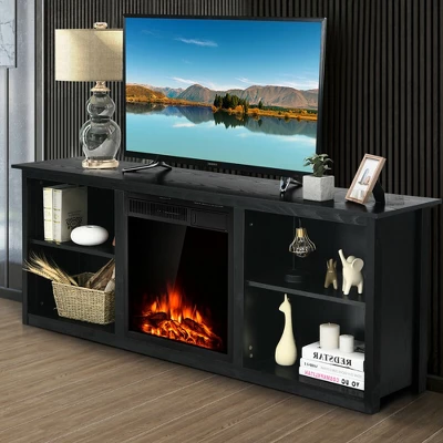 Costway 70'' 2-Tier TV Fireplace Stand W/22.5'' Electric Fireplace Up To 75'' 4 Costway 70'' 2-Tier TV Fireplace Stand W/22.5'' Electric Fireplace Up To 75'' - Image 2
