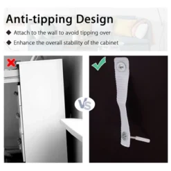 Corner Storage Cabinet Freestanding Floor Cabinet Bathroom W/ Shutter Door GreyBrown -Costway GUEST ff9644f4 9be5 4ea4 8269 2bf63573ba10