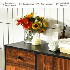 Costway Storage Cabinet W/Drawer & Side Cabinet 31.5'' Sideboard Dresser Cupboard -Costway GUEST ff9e299f ff00 49c2 a336 822b8f94e3b6