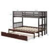 Costway Twin Over Twin Pull-Out Bunk Bed With Trundle Wooden Ladder WhiteEspresso 2 Costway Twin Over Twin Pull-Out Bunk Bed With Trundle Wooden Ladder WhiteEspresso -Costway GUEST ffa44bea 39dc 418c 8291 4cc5000a567f