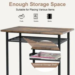 Costway 3 Pieces Bar Table Set Counter Height Dining Pub Table W/ 2 Stools -Costway GUEST ffbc0516 2693 4c03 9a4a f78722603864