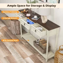 Costway Farmhouse Console Table Entryway Sideboard With 3 Drawers & Open Storage Shelf 15 Costway Farmhouse Console Table Entryway Sideboard With 3 Drawers & Open Storage Shelf -Costway GUEST ffbdf594 a417 4cca 8207 ef47e0aad426