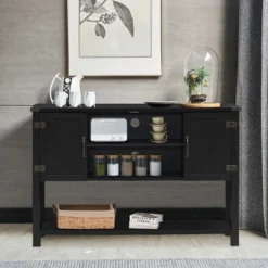 Costway Barn Door TV Stand Console Sideboard Buffet For TVs Up To 60'' W/Storage Cabinets -Costway GUEST ffc851ca ce28 4b6a b091 3d5339206ef3